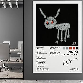 【額縁付き】 drake for all the dogs A2ポスター 額縁付き】 drake for all the dogs A2ポスター Amazon.com